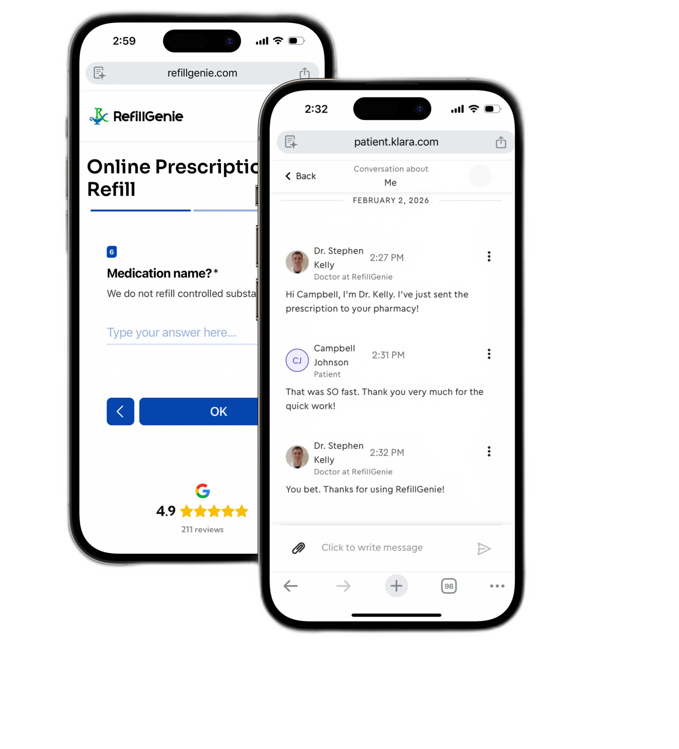 RefillGenie app on mobile